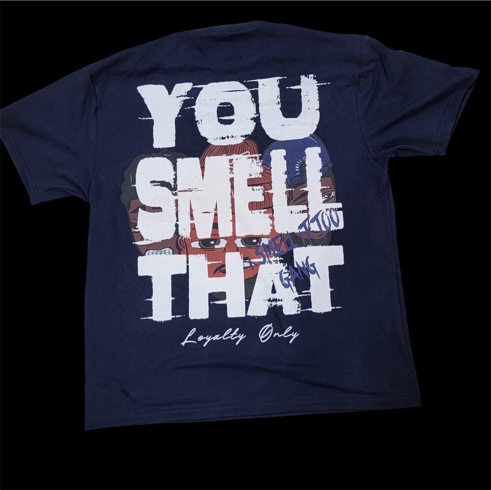 “In the wind” Graphic Tshirt Stone Washed Navy Blue