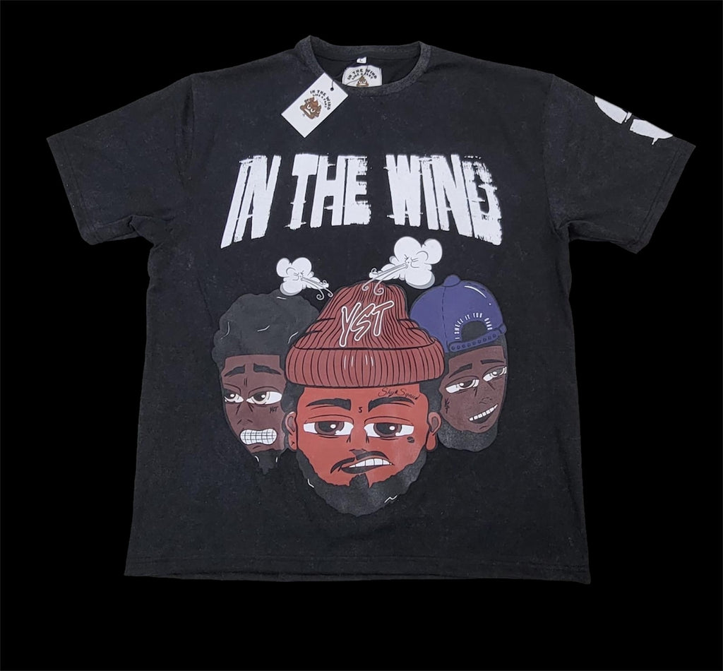 “IN THE WIND” GRAPHIC TSHIRT STONE WASHED BLACK