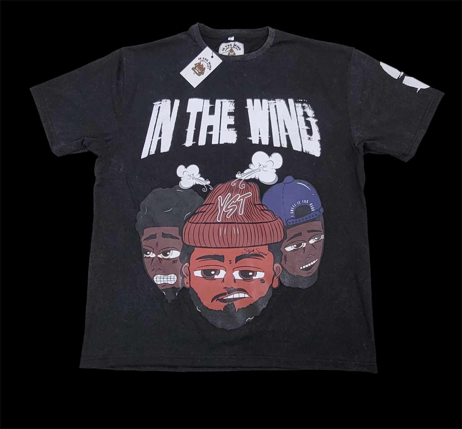 “IN THE WIND” GRAPHIC TSHIRT STONE WASHED BLACK